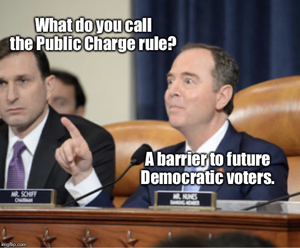 Adam Schiff Explains | What do you call the Public Charge rule? A barrier to future Democratic voters. | image tagged in adam schiff explains,memes,illegal immigration,public charge rule,democrats,democratic voters | made w/ Imgflip meme maker