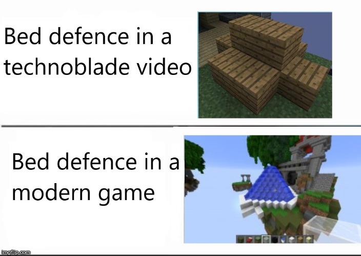 Bedwars is a difficult game. | image tagged in minecraft,bed,defense,meme,memes,funny meme | made w/ Imgflip meme maker