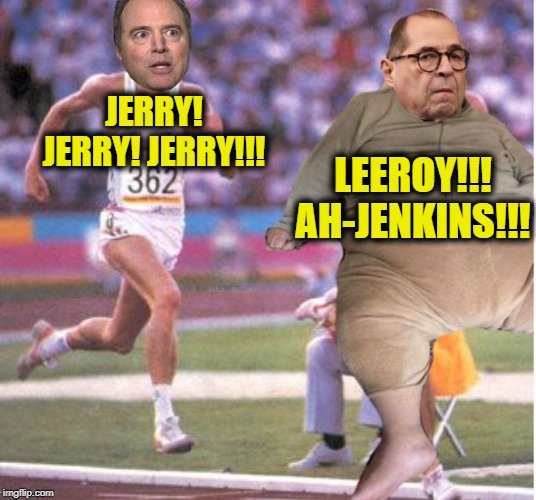 A'ight Chums Let's do This! | JERRY! JERRY! JERRY!!! LEEROY!!! AH-JENKINS!!! | image tagged in adam chasing jerry | made w/ Imgflip meme maker
