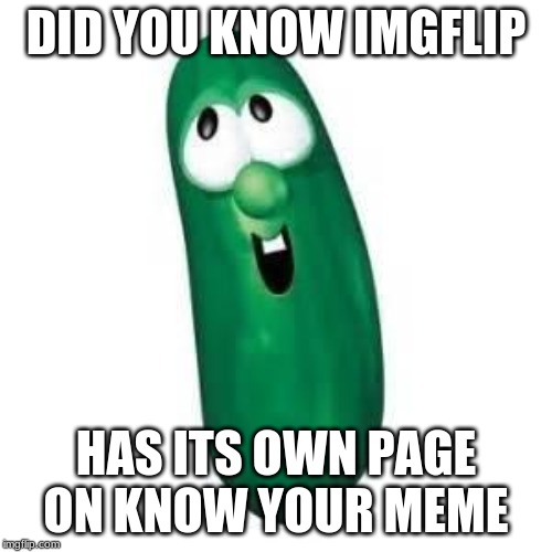 larry the cucumber did you know | DID YOU KNOW IMGFLIP; HAS ITS OWN PAGE ON KNOW YOUR MEME | image tagged in larry the cucumber did you know | made w/ Imgflip meme maker