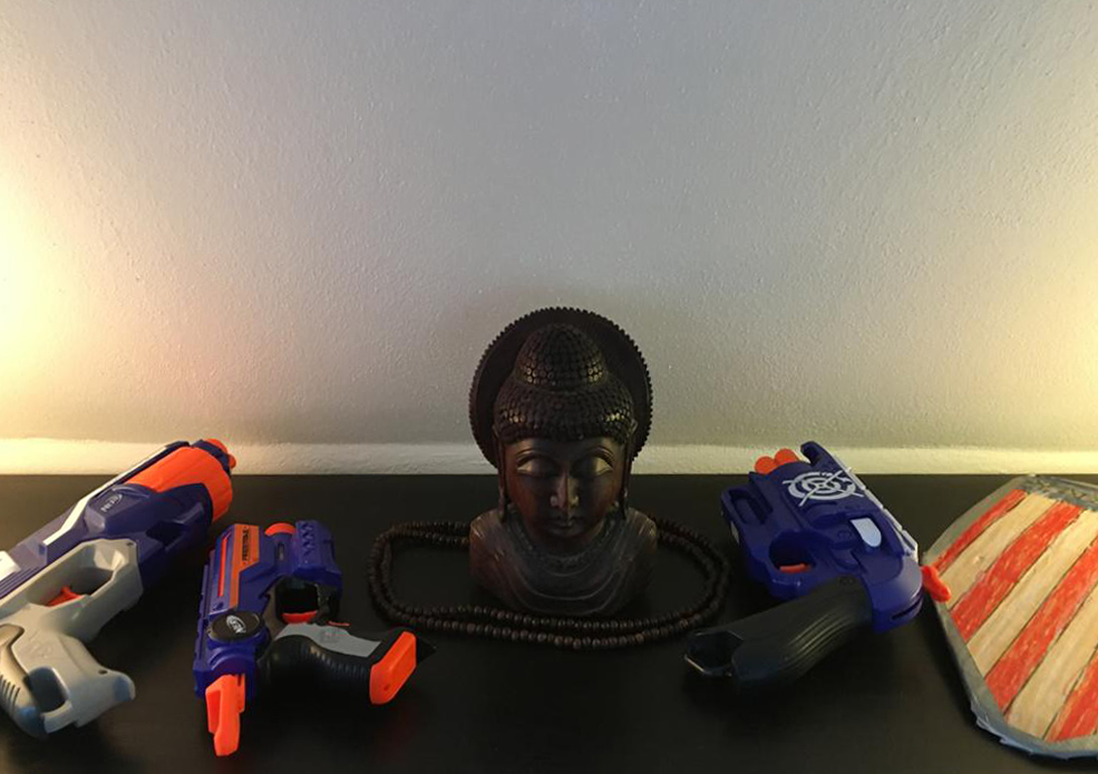 Leave your guns with the Buddha Blank Meme Template