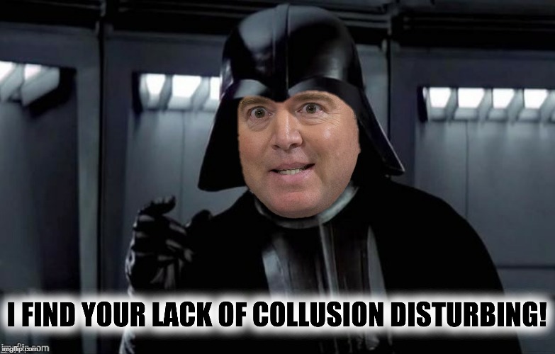 Lack of Collusion | image tagged in adam schiff | made w/ Imgflip meme maker