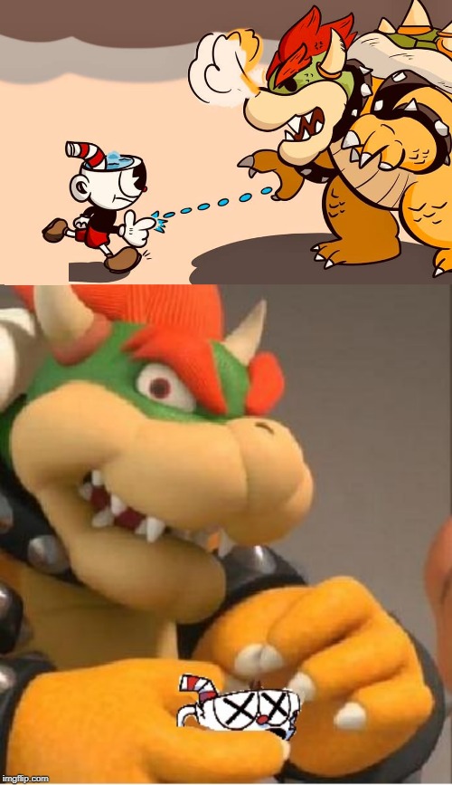 DONT MESS WITH BOWSER | image tagged in bowser,cuphead | made w/ Imgflip meme maker