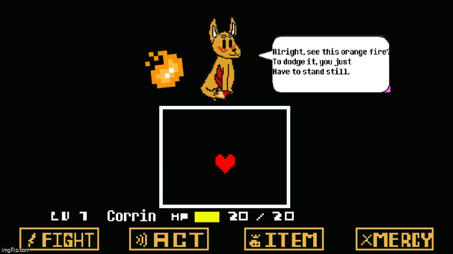 A mockup of what the first battle sequence will be like, thanks to PotatoMod for the art of Kit! | image tagged in undertale,fire emblem,fox,flowey | made w/ Imgflip meme maker