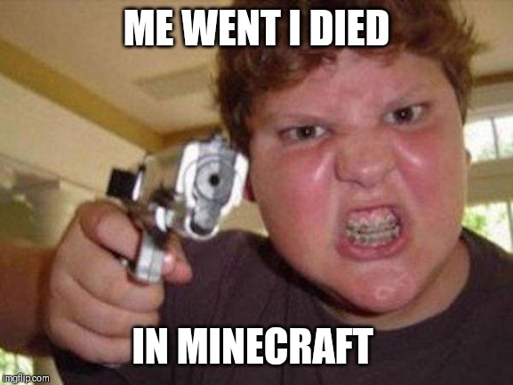 minecrafter | ME WENT I DIED; IN MINECRAFT | image tagged in minecrafter | made w/ Imgflip meme maker