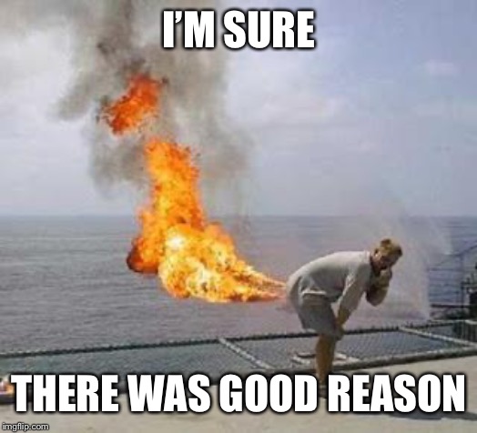 Fart | I’M SURE THERE WAS GOOD REASON | image tagged in fart | made w/ Imgflip meme maker