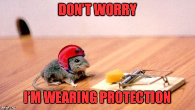 Mouse Trap | DON’T WORRY I’M WEARING PROTECTION | image tagged in mouse trap | made w/ Imgflip meme maker