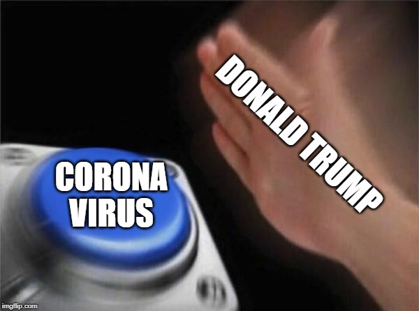 Blank Nut Button | DONALD TRUMP; CORONA
VIRUS | image tagged in memes,blank nut button | made w/ Imgflip meme maker