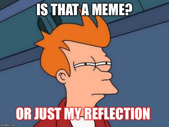 Futurama Fry | IS THAT A MEME? OR JUST MY REFLECTION | image tagged in memes,futurama fry | made w/ Imgflip meme maker