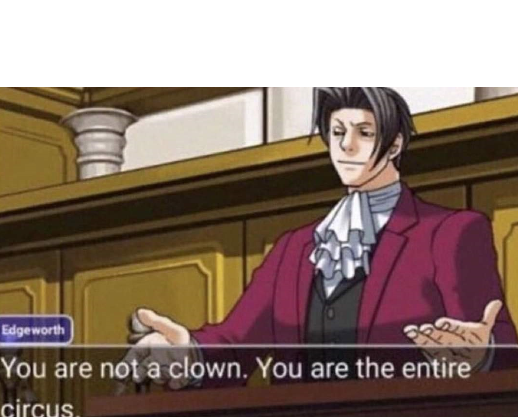 You are not a clown you are the entire circus Blank Meme Template
