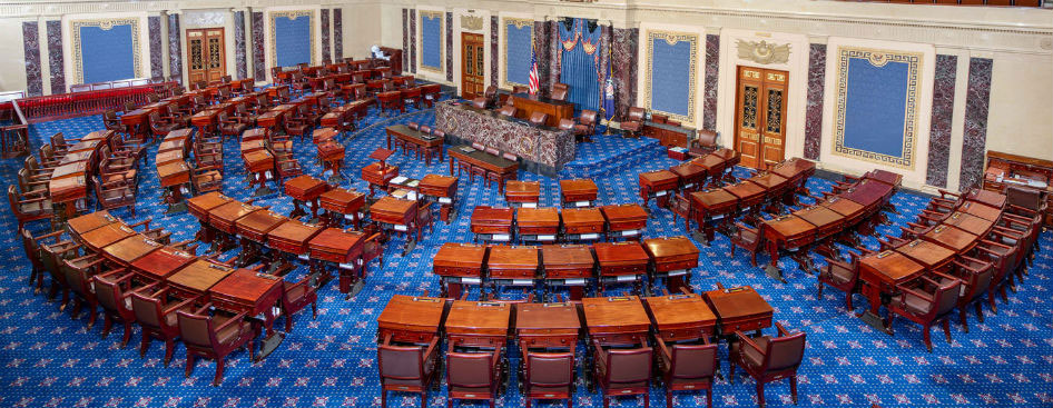 High Quality Empty US Senate Chamber Blank Meme Template