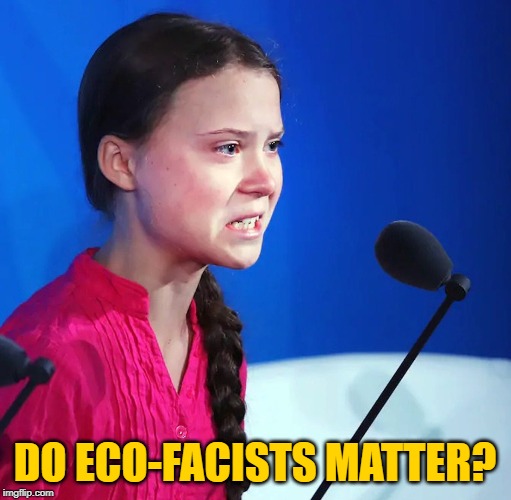 Ecofascist Greta Thunberg | DO ECO-FACISTS MATTER? | image tagged in ecofascist greta thunberg | made w/ Imgflip meme maker