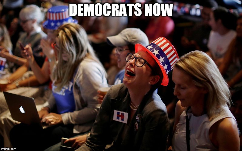 looks like 2016 all over again | DEMOCRATS NOW | image tagged in crying democrats,impeachment | made w/ Imgflip meme maker