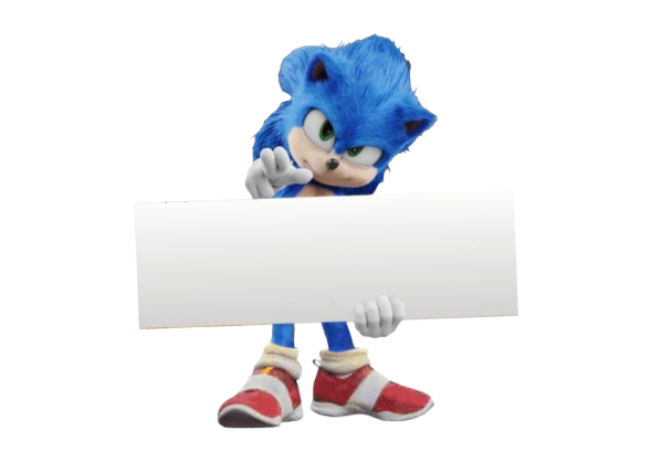 High Quality Sonic holding sign Blank Meme Template