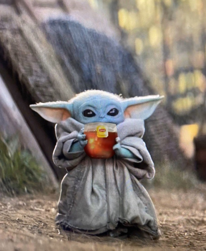High Quality Baby Yoda Liptons Blank Meme Template