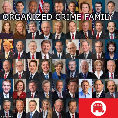 Crime Family | ORGANIZED CRIME FAMILY | image tagged in gop,gop senate,corrupt,crime organization | made w/ Imgflip meme maker