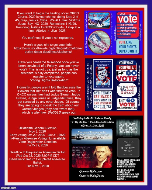 Restoring Justice to Oklahoma County Courts ~ 1 Step at a time ~ #5_Step_Justice_Slide  ~ #Strive_4_Jive_2025
GivemHellKathy.com | image tagged in oklahoma,court,corruption,supreme court,judge,tyranny | made w/ Imgflip meme maker