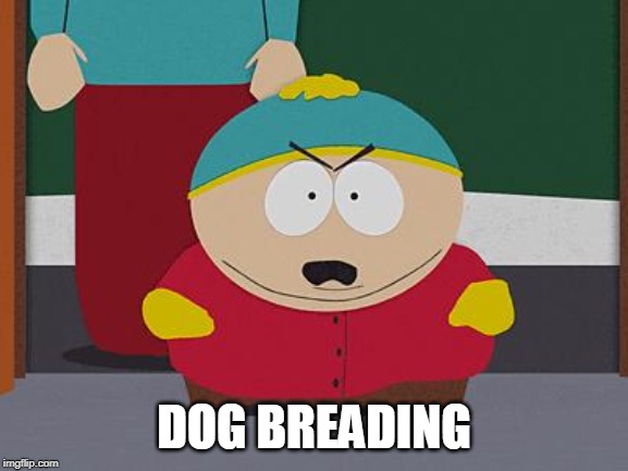Kick in the Nuts Cartman | DOG BREADING | image tagged in kick in the nuts cartman | made w/ Imgflip meme maker