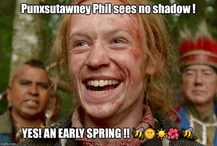 Outlander | Punxsutawney Phil sees no shadow ! YES! AN EARLY SPRING !! 🐝🌞☀️🌺 🐝 | image tagged in young ian | made w/ Imgflip meme maker