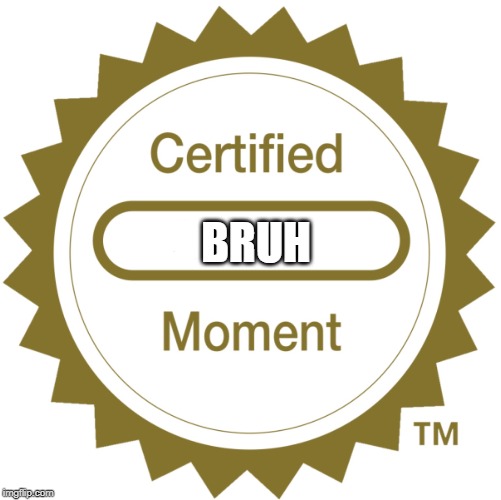 Certified Moment | BRUH | image tagged in certified moment | made w/ Imgflip meme maker