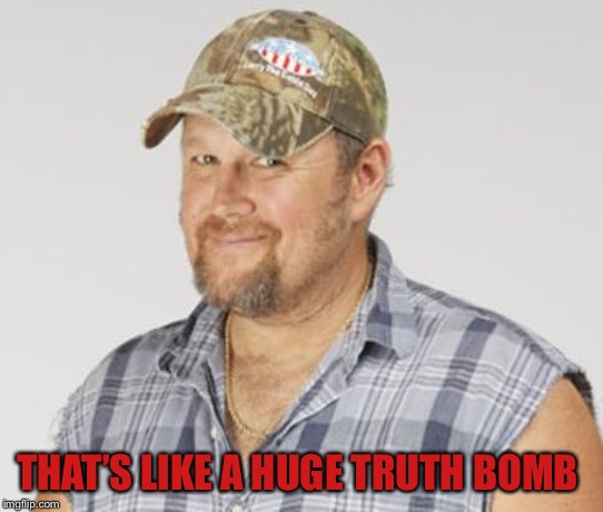 Larry The Cable Guy Meme | THAT’S LIKE A HUGE TRUTH BOMB | image tagged in memes,larry the cable guy | made w/ Imgflip meme maker