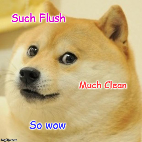 Doge Meme | Such Flush; Much Clean; So wow | image tagged in memes,doge | made w/ Imgflip meme maker