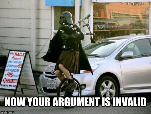 Invalid Argument Vader Meme | NOW YOUR ARGUMENT IS INVALID | image tagged in memes,invalid argument vader | made w/ Imgflip meme maker