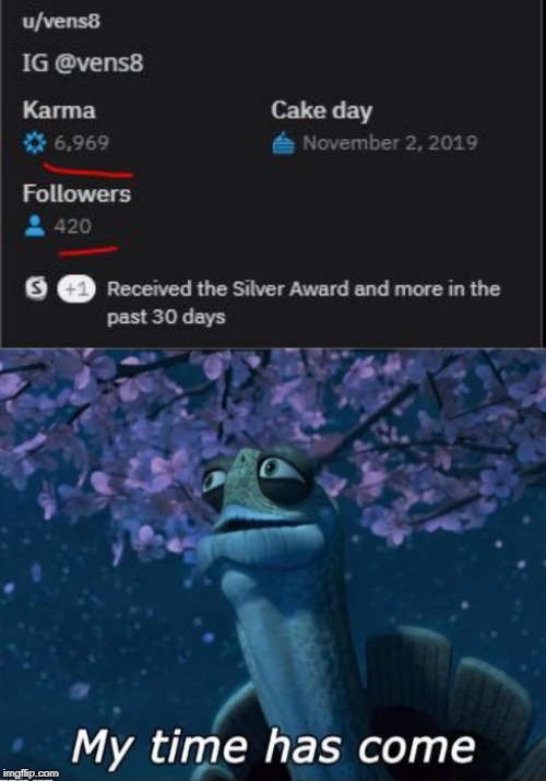 I can finally die in peace... | image tagged in oogway,master,my time has come,reddit,69 | made w/ Imgflip meme maker