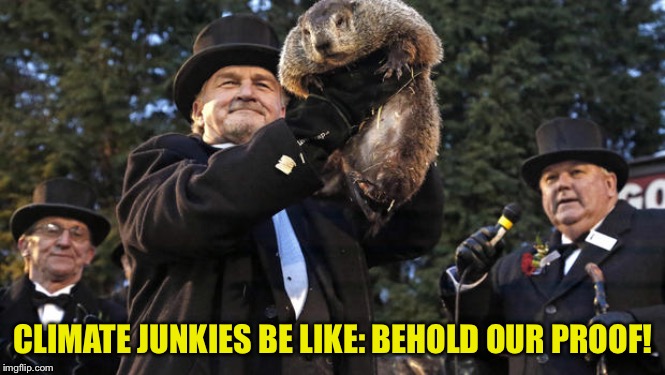 Groundhog Day | CLIMATE JUNKIES BE LIKE: BEHOLD OUR PROOF! | image tagged in groundhog day | made w/ Imgflip meme maker