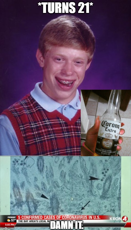 *TURNS 21*; DAMN IT. | image tagged in memes,bad luck brian | made w/ Imgflip meme maker