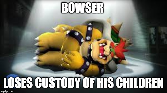 BOWSER; LOSES CUSTODY OF HIS CHILDREN | made w/ Imgflip meme maker