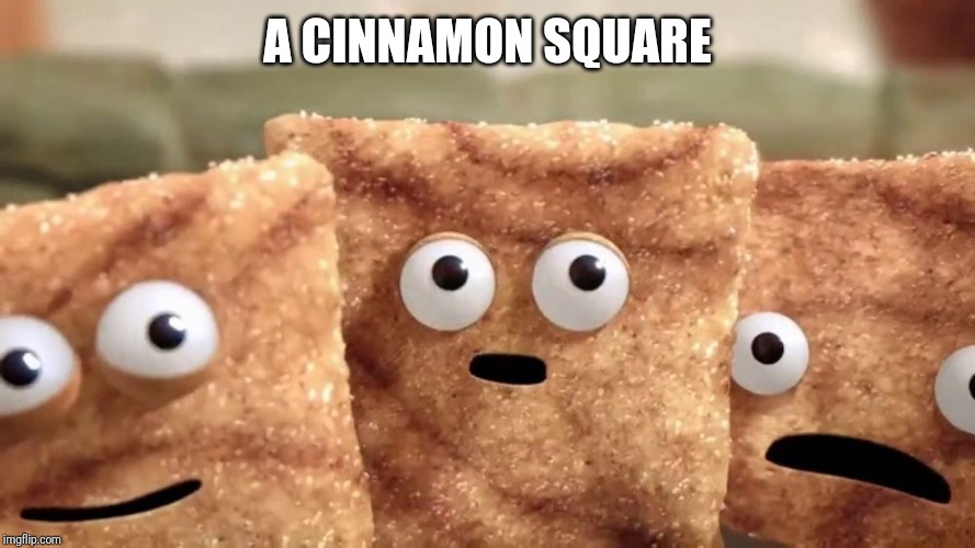 Crazy Squares | A CINNAMON SQUARE | image tagged in crazy squares | made w/ Imgflip meme maker