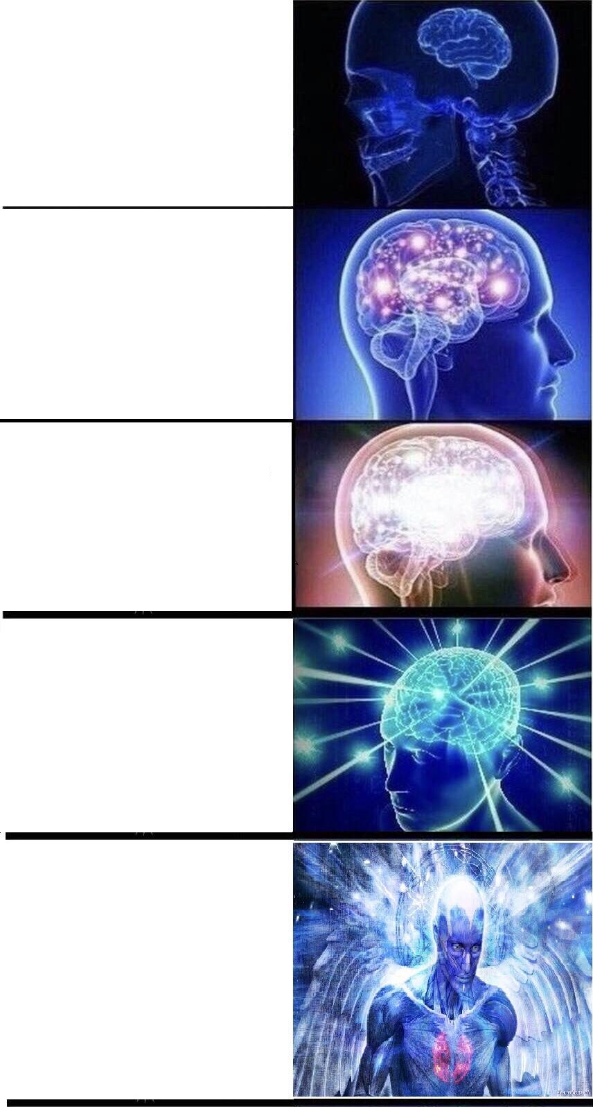 High Quality expanding brain meme extended Blank Meme Template