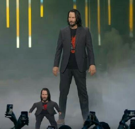 Big/little Keanu Blank Meme Template