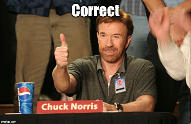 Chuck Norris Approves Meme | Correct | image tagged in memes,chuck norris approves,chuck norris | made w/ Imgflip meme maker