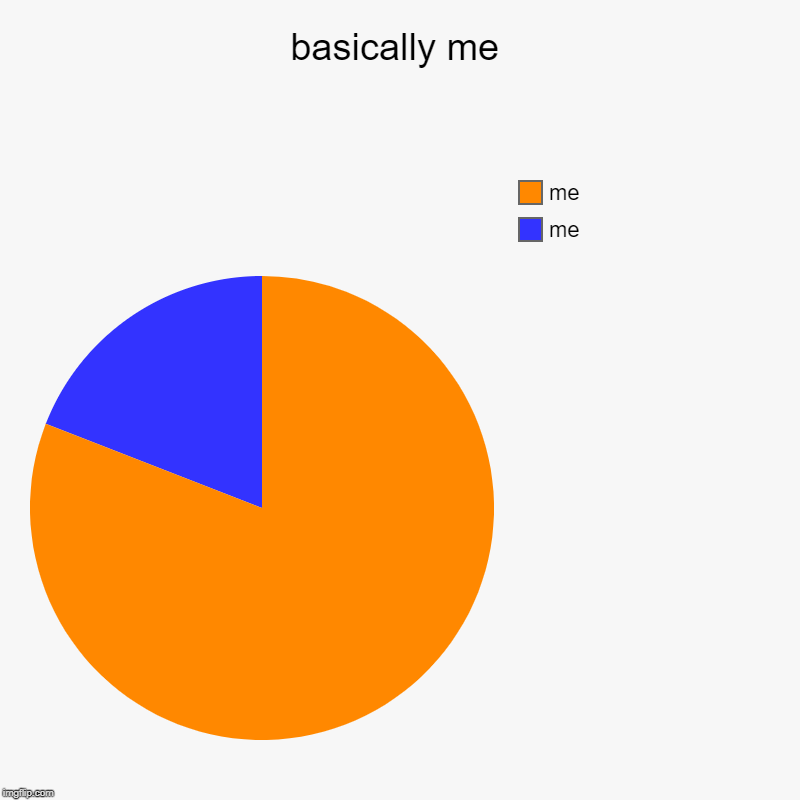 basically me | me, me | image tagged in charts,pie charts | made w/ Imgflip chart maker