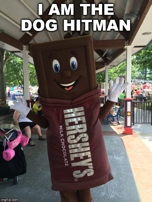Mr. Hershey's | I AM THE DOG HITMAN | image tagged in mr hershey's | made w/ Imgflip meme maker