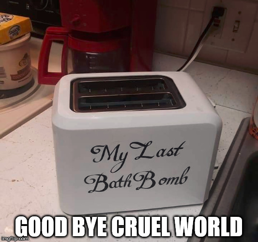 GOOD BYE CRUEL WORLD | made w/ Imgflip meme maker