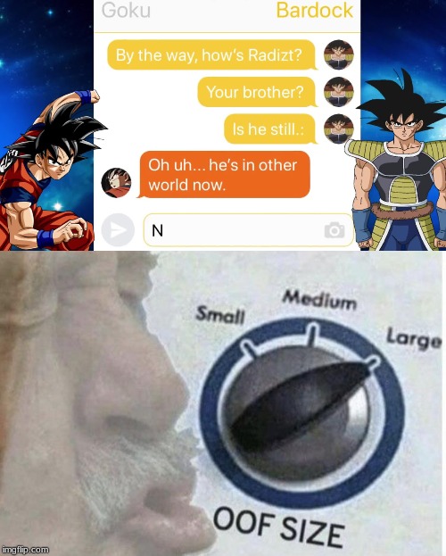If you watch dbz you will know what im talking about | image tagged in oof size large,dragon ball z | made w/ Imgflip meme maker
