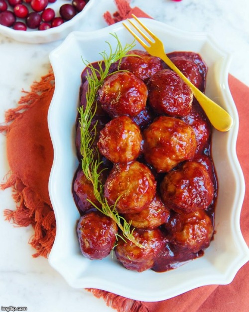 Cranberry BBQ meatballs | made w/ Imgflip meme maker