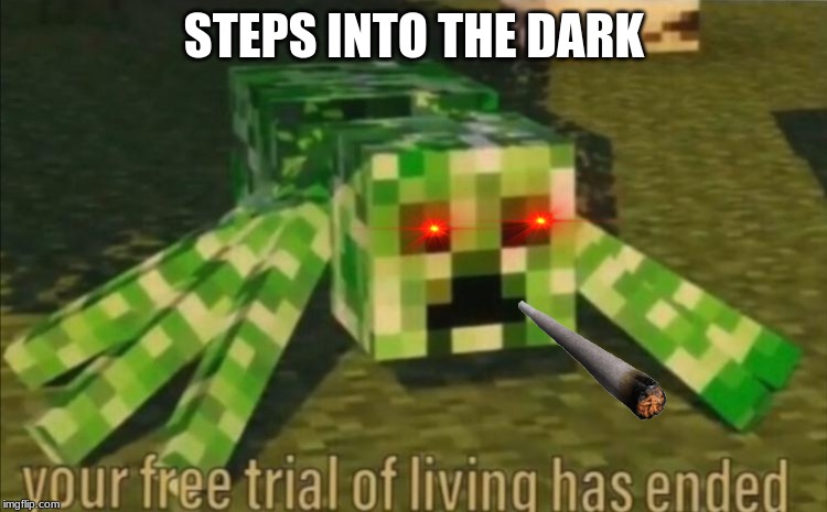 Your Free Trial of Living Has Ended | STEPS INTO THE DARK | image tagged in your free trial of living has ended | made w/ Imgflip meme maker