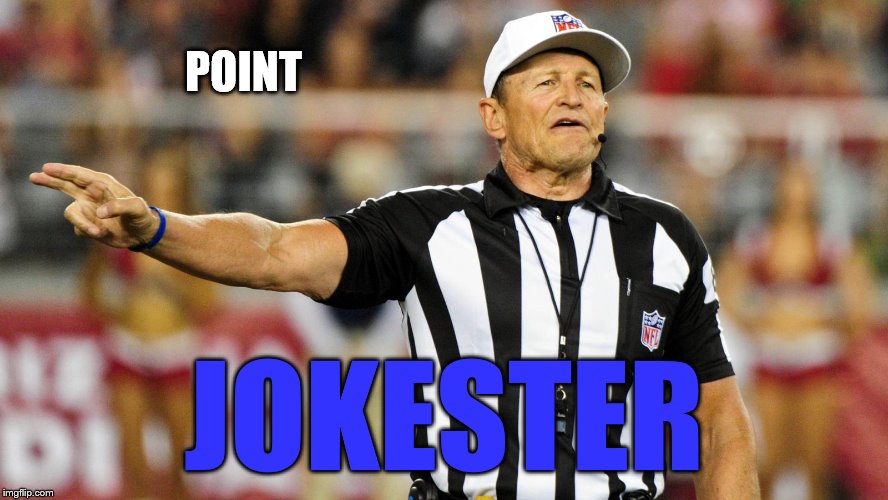 Logical Fallacy Referee | POINT JOKESTER | image tagged in logical fallacy referee | made w/ Imgflip meme maker
