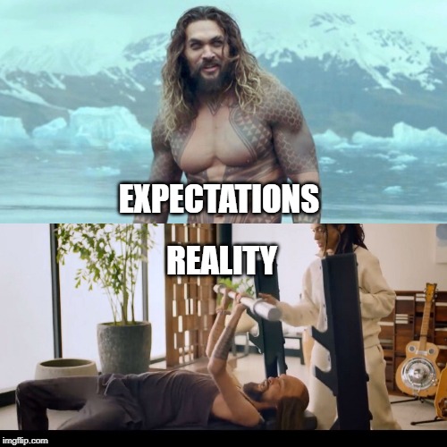 Jason Mamoa vs. Jason Mamoa | EXPECTATIONS; REALITY | image tagged in jason mamoa vs jason mamoa | made w/ Imgflip meme maker