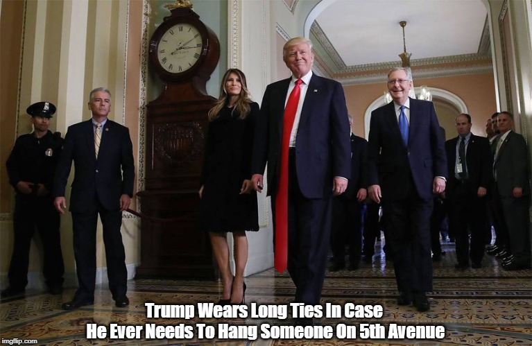 Trump Wears Long Ties In Case 
He Ever Needs To Hang Someone On 5th Avenue | made w/ Imgflip meme maker