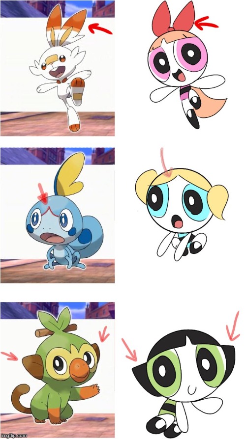 i realized the truth about pokemon sword and shield | image tagged in pokemon sword and shield,power puff girls | made w/ Imgflip meme maker