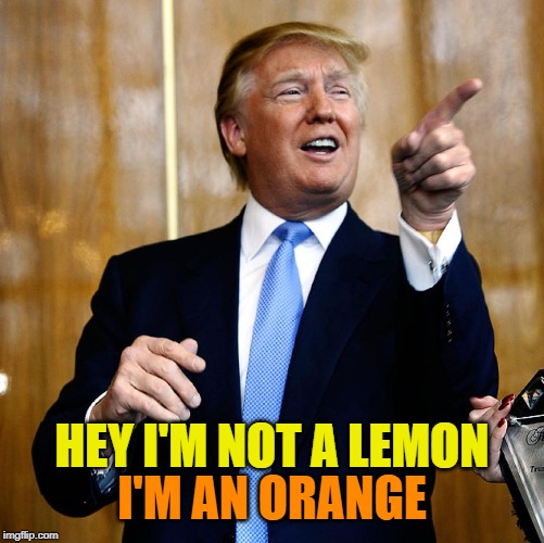 Donal Trump Birthday | HEY I'M NOT A LEMON I'M AN ORANGE | image tagged in donal trump birthday | made w/ Imgflip meme maker