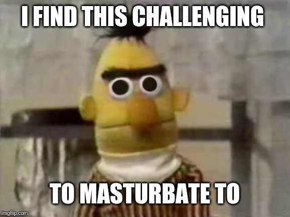Challenging wank | I FIND THIS CHALLENGING; TO MASTURBATE TO | image tagged in funny | made w/ Imgflip meme maker