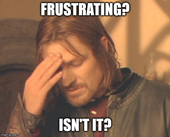 Frustrated Boromir Meme | FRUSTRATING? ISN'T IT? | image tagged in memes,frustrated boromir | made w/ Imgflip meme maker