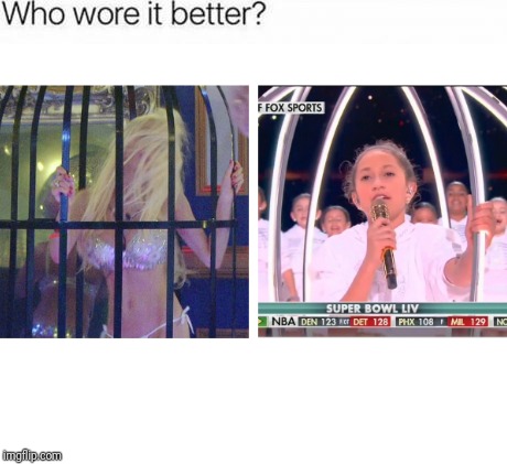 Seriously, who thought this was a good idea? | image tagged in memes,superbowl,halftime,strippers,cage,jlo | made w/ Imgflip meme maker