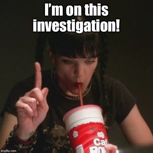 abby ncis caf pow | I’m on this investigation! | image tagged in abby ncis caf pow | made w/ Imgflip meme maker